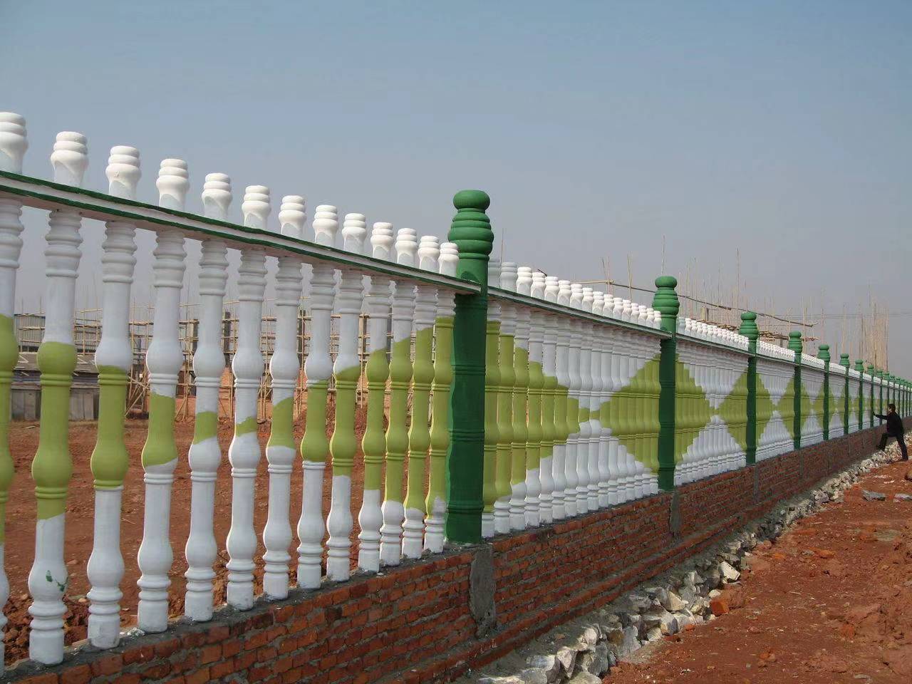 Courtyard wall maintenance, cement bamboo joint guardrail, concrete art fence, Roman column