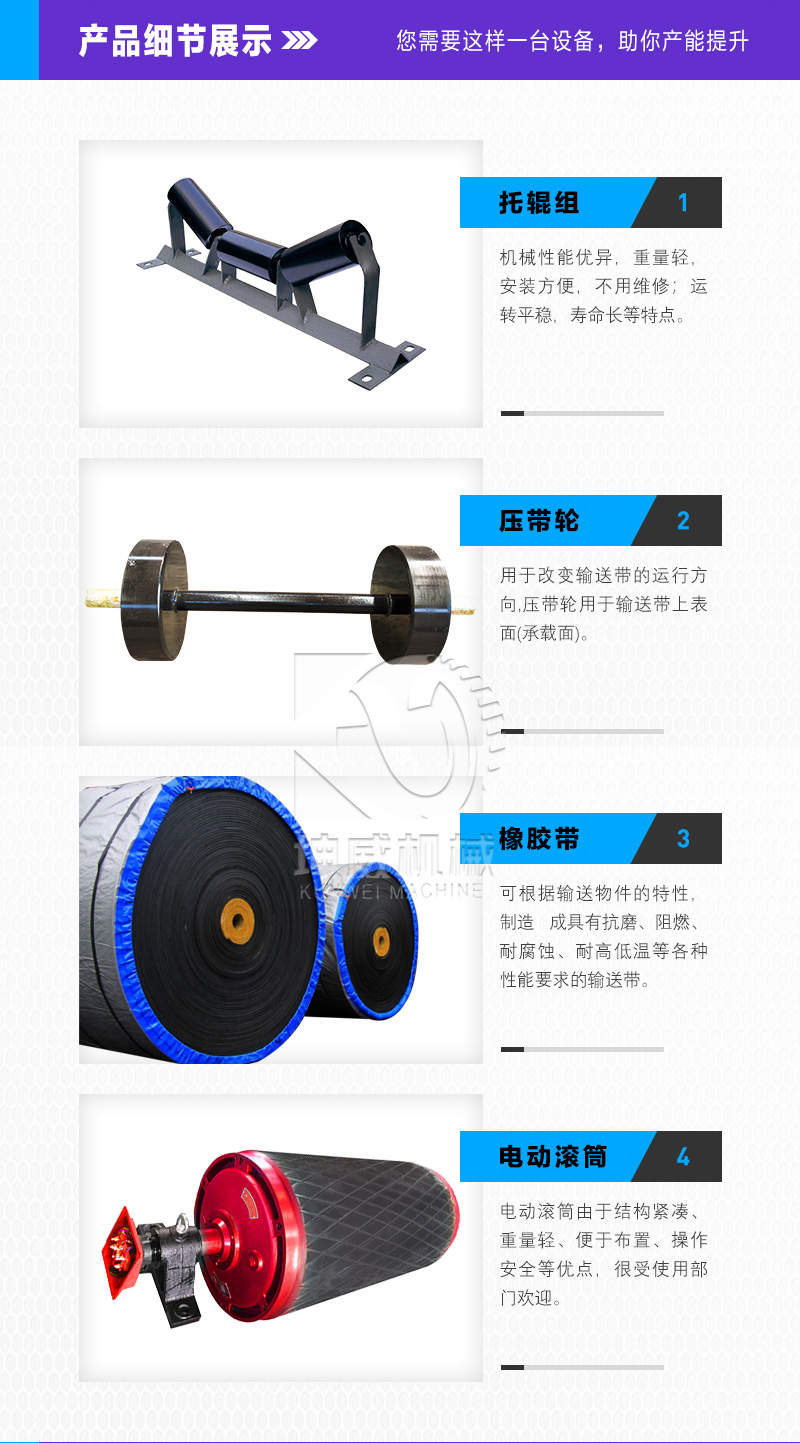 Kunwei Belt Conveyor Unloading Trolley Simultaneously Discharging Both Sides of Mining Belt Conveyor Unloading Device