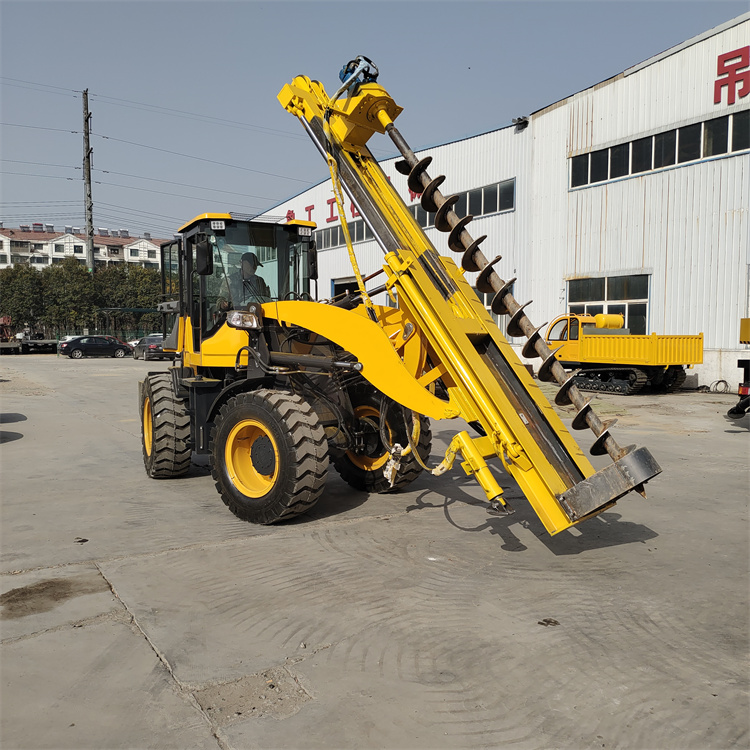 Loader refitting pile driver forklift type photovoltaic drilling machine changing from gobi forklift to Fried Dough Twists drill