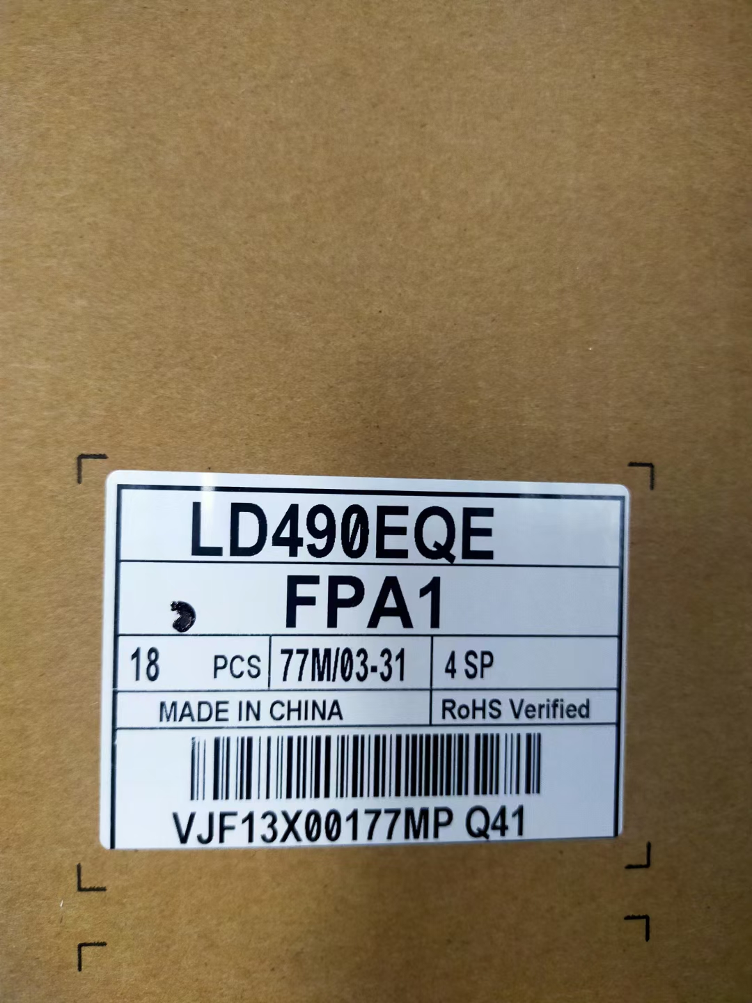 LG Industrial Module LD490EQE-FPA1 Full View IPS 4k Resolution New Original Package A Gauge