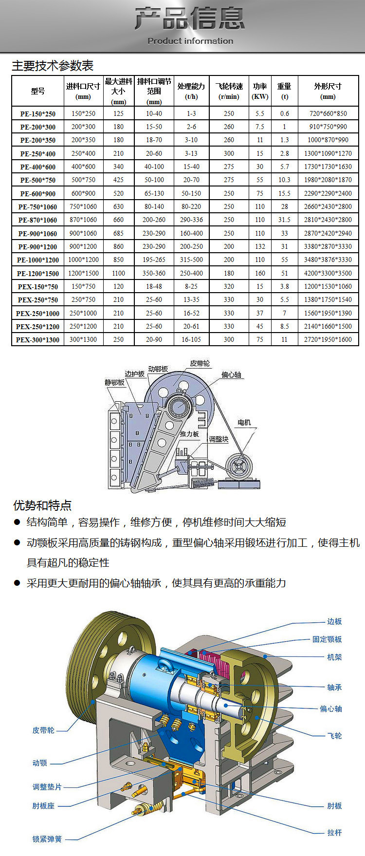 Zhongzhou Ebao Machine Jaw Crusher Production Plant PE600 × 900 type high crushing rate ore