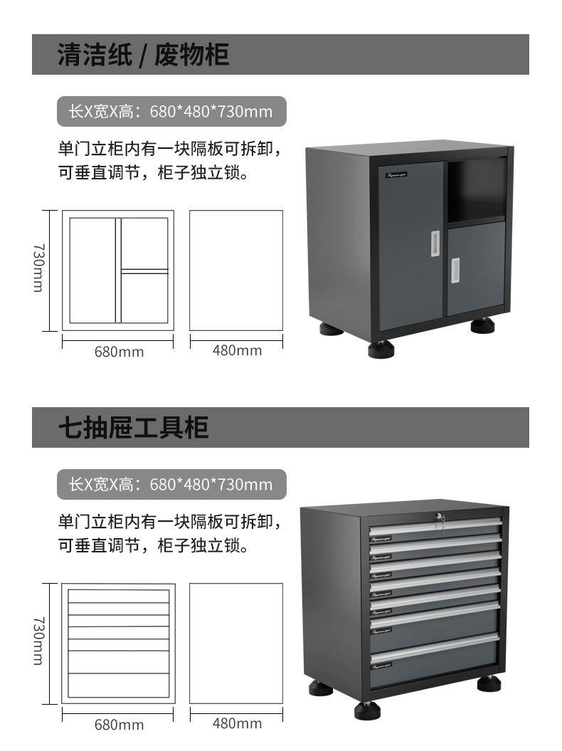 Automotive repair tool car parts cabinet combination workbench cabinet heavy maintenance operation console stainless steel workshop tool cabinet