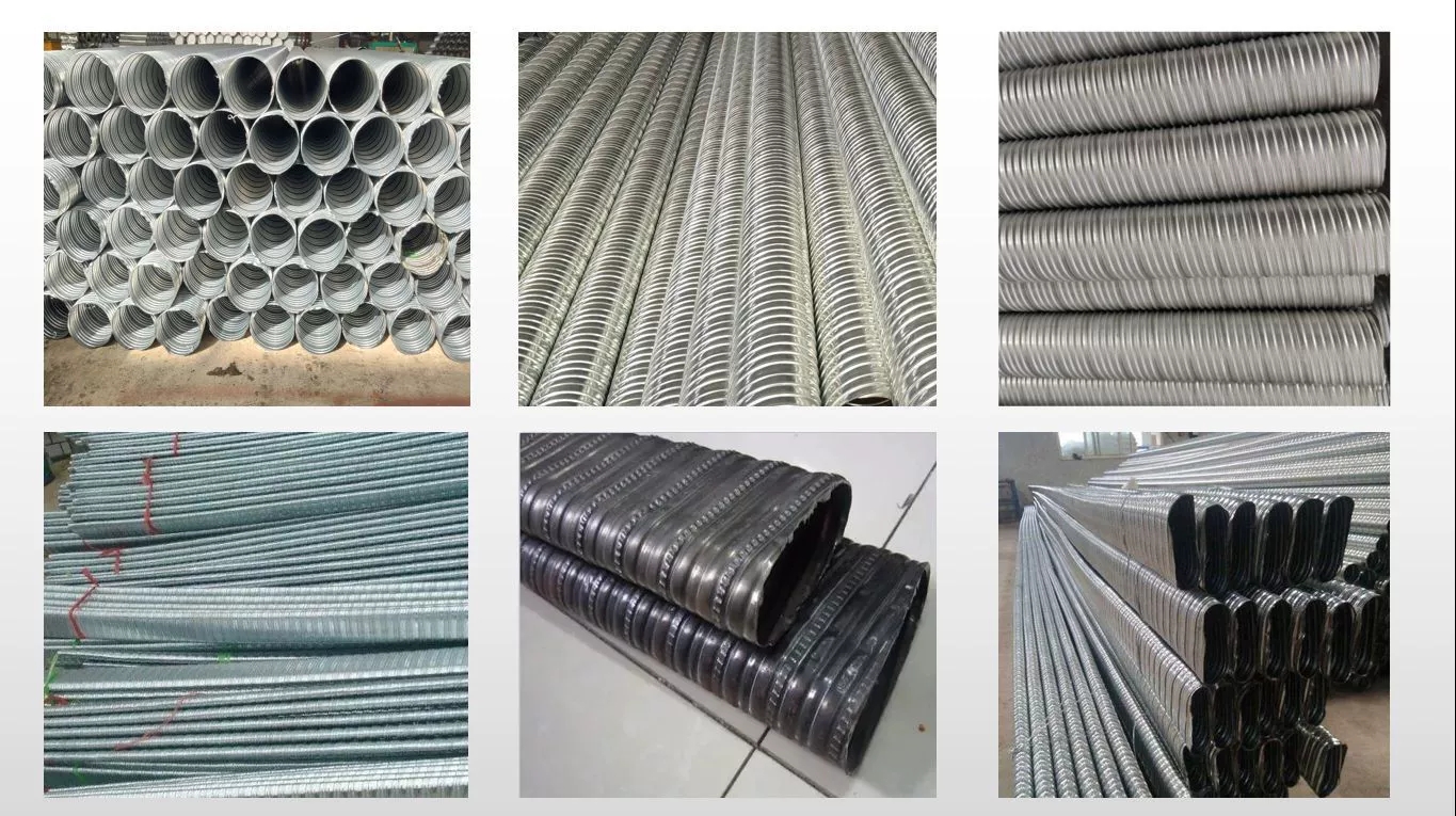 Hailin galvanized pre-stressed metal corrugated pipe with multiple options for wear resistance, supporting customized house ventilation pipes