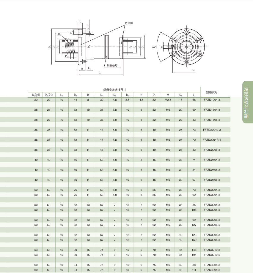 AZI China Craft Brand FFZD4006R-3-P3/350X245-E Ball Screw Pair