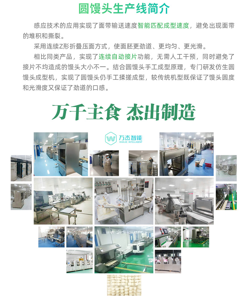 Steaming Mantou machine complete set of equipment Knife cutting Mantou intelligent production line equipment Wanjie Machinery