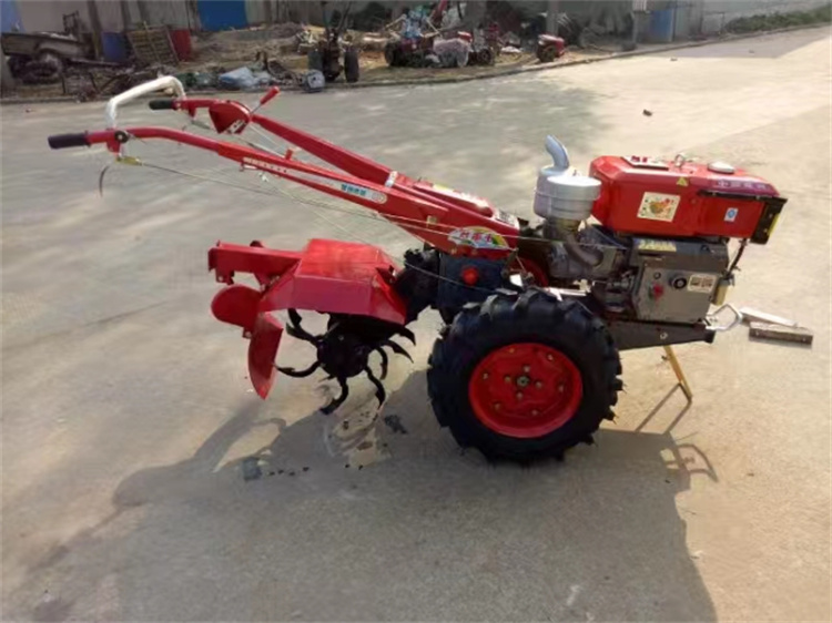 Agricultural diesel 8-15 horsepower walking tractor matched with corn precision seeder rotary tiller with rear seat