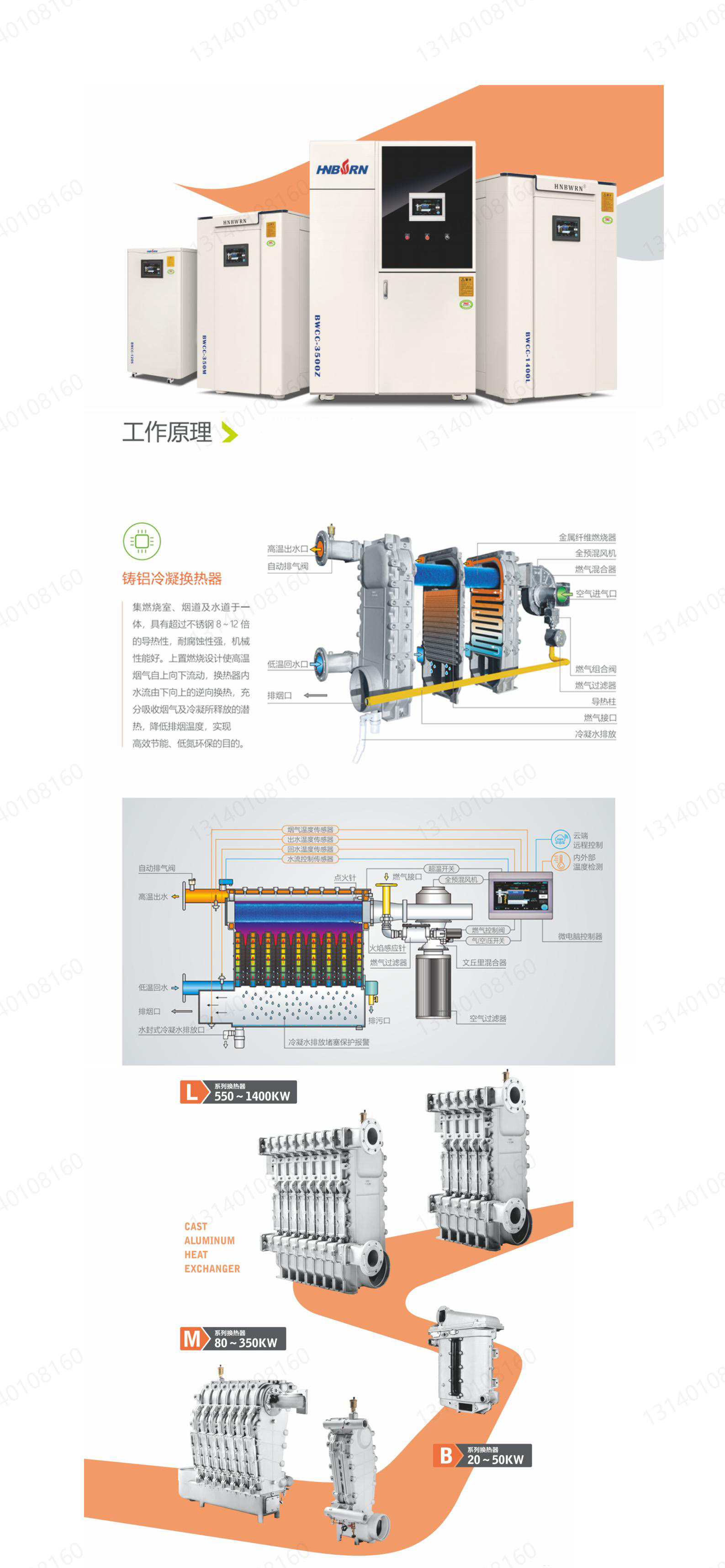 One ton two ton fully premixed condensing modular boiler Commercial gas cast aluminum boiler