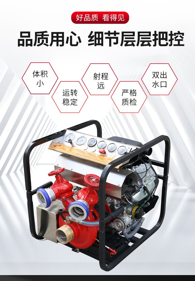 Dongjin Fire Mobile Pump, Hand Lift Fire Pump, Double Orifice Outlet, Spot, High Power Specifications Complete