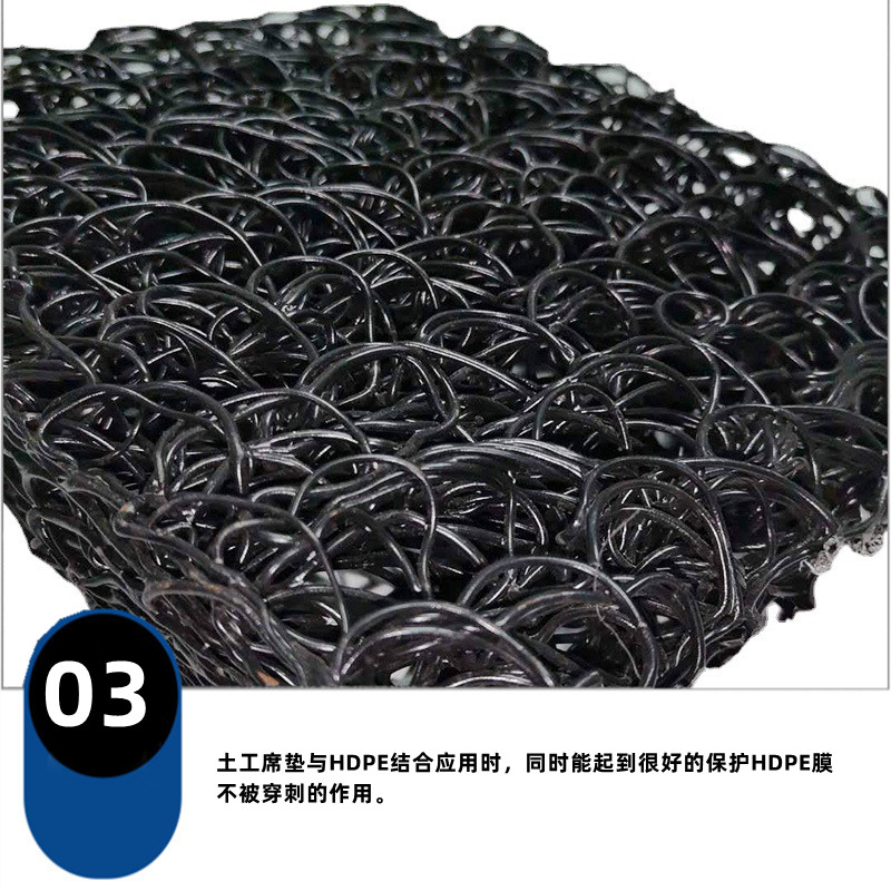 Slope greening geotextile mat, 3cm, with complete specifications of polypropylene disordered wire mesh interwoven drainage mat