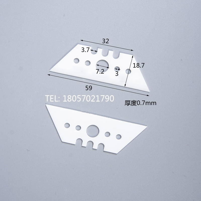 Scraping plastic rubber raw materials, flash edges, burrs, ceramic trapezoidal blades, sharp and durable ceramic blades