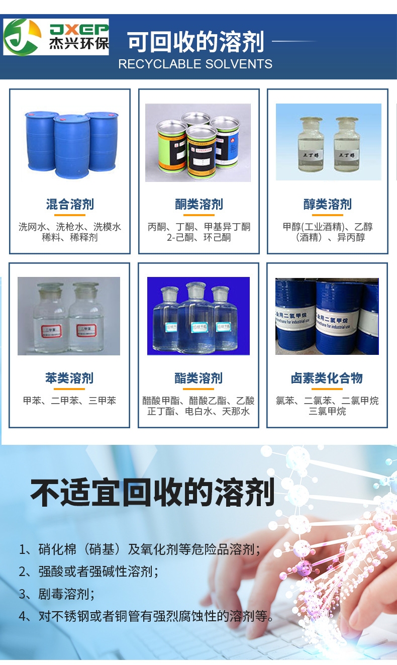 Jiexing Environmental Protection Solid Liquid Separation Kerosene Recycling Machine Factory Directly Sells Toluene Washing Gun Water, Tianna Water, Acetone Cleaning Agent