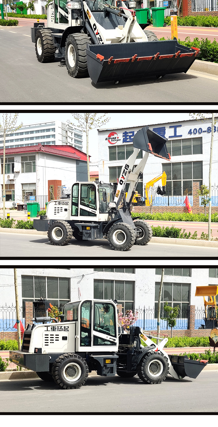 Engineering New Diesel Loader Breeding Farm Short legged Tiger Forklift with Elevated Arm Grain Bucket Grasping Wood and Grass Grasping Machine