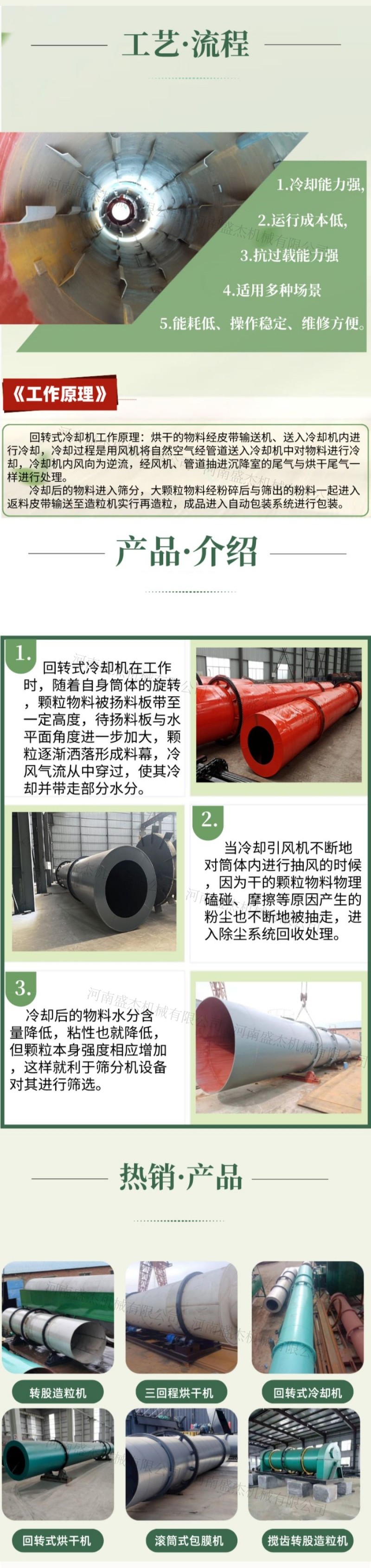 Rapid cooling equipment for Manure granule processing of livestock manure Rotary cooler