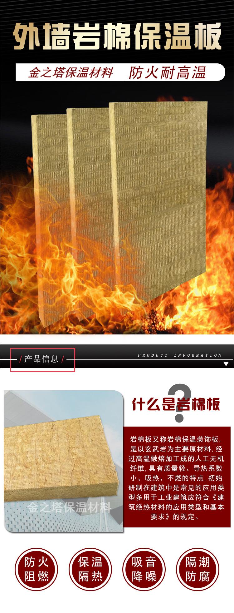 A-grade fireproof rock wool insulation board, exterior wall rock wool board, curtain wall, fireproof partition wall, roof ceiling, insulation and sound insulation cotton