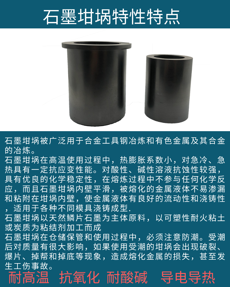 Customized aluminum melting, copper melting, silicon carbide, graphite crucible products with good conductivity and thermal conductivity