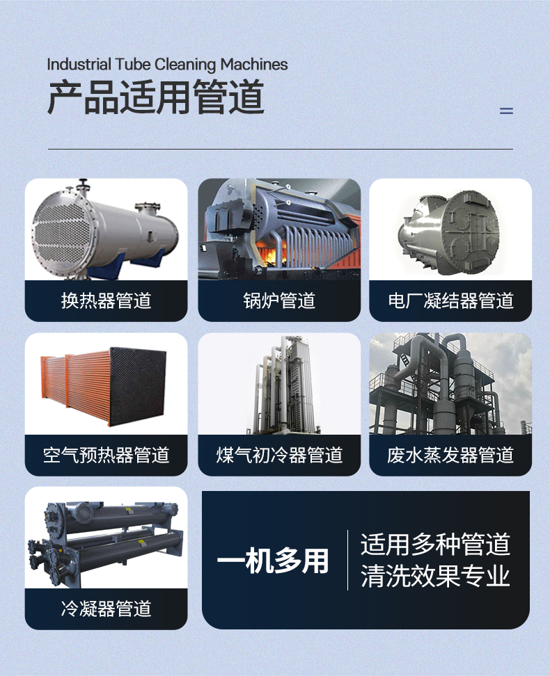 Boiler heat exchanger pipeline dredging machine, air preheater, condenser cleaning machine, tubular evaporator cleaning equipment