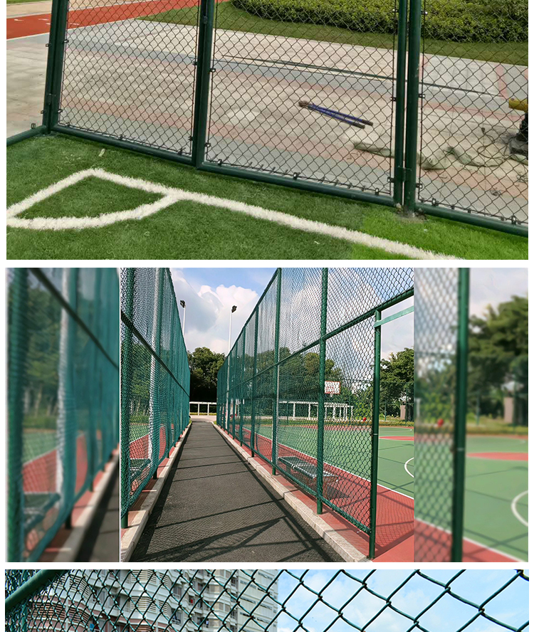 Chongze Frame Ski Field Fence Customized Diamond Hole Wrapped Plastic Hook Flower Net Outdoor Dark Green Playground Fence