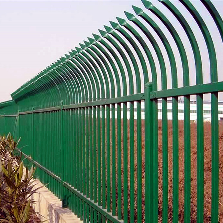 Tailong Park Spray Plastic Pointed Piles European Style Fence Hot Dip Galvanized Iron Fence Customization