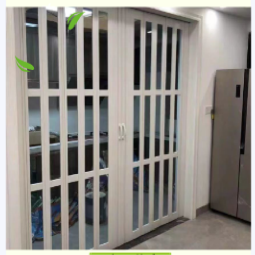 Aluminum alloy PVC folding doors for shopping malls, technology parks, balconies, car wash shops, crystal sliding doors for customization