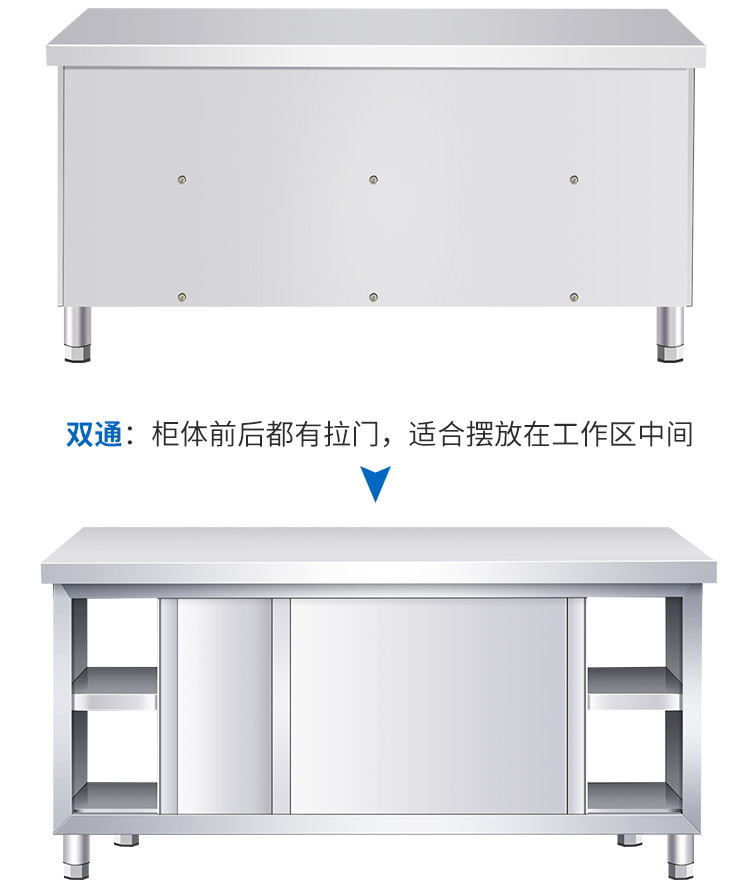 Bowl kitchen operating table, stainless steel worktop, storage cabinet, vegetable cutting table, sliding door, cutting board, commercial special restaurant