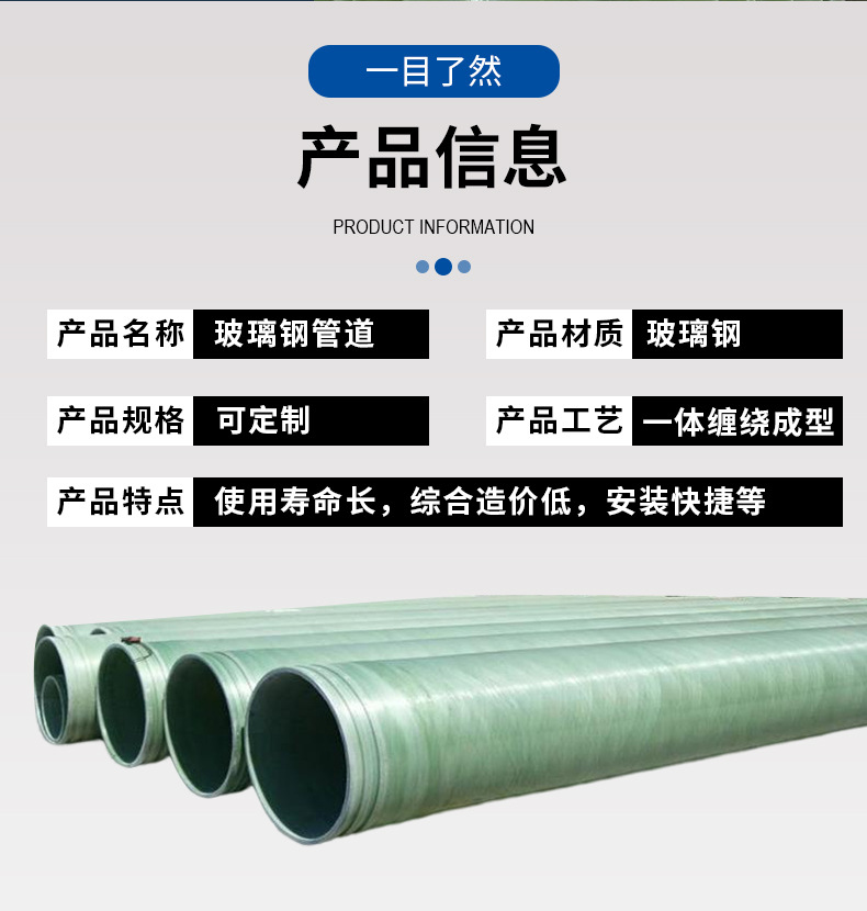 Yimin Spray Municipal Sewage FRP Pipe Cable Protection Pipe Electric Power Protection Pipe Fitting