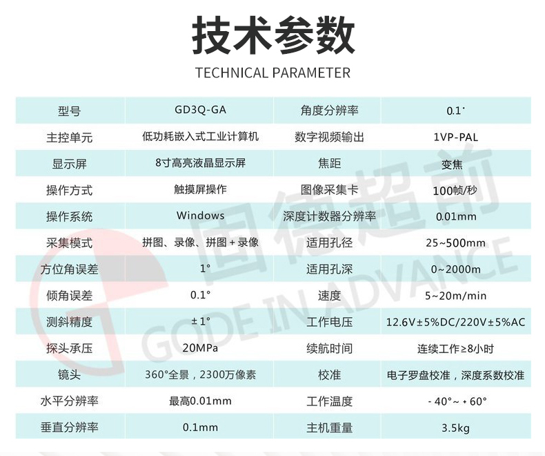 Gude advanced high-precision inclinometer GD3Q-GCX for measuring borehole inclination equipment, gyroscopic inclinometer