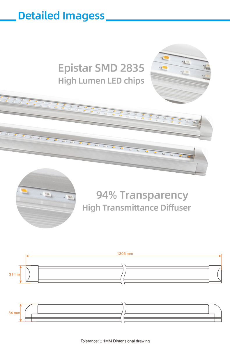 LED growth tube full spectrum plant supplementary light group cultivation seedling lamp cross-border export and foreign trade