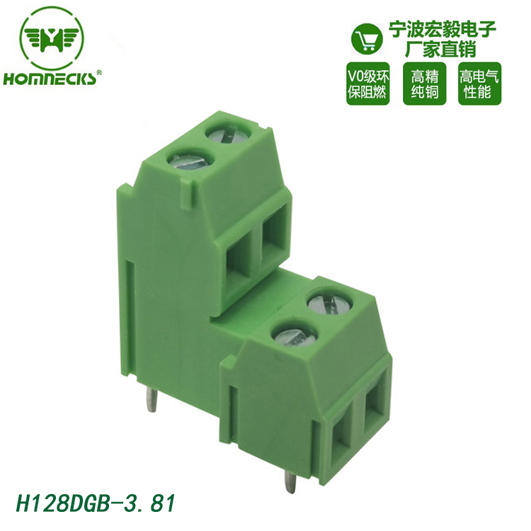 Hongyi 3.81mm spacing double-layer high and low position screw type PCB wiring terminal environmentally friendly, flame retardant, and high-temperature resistant