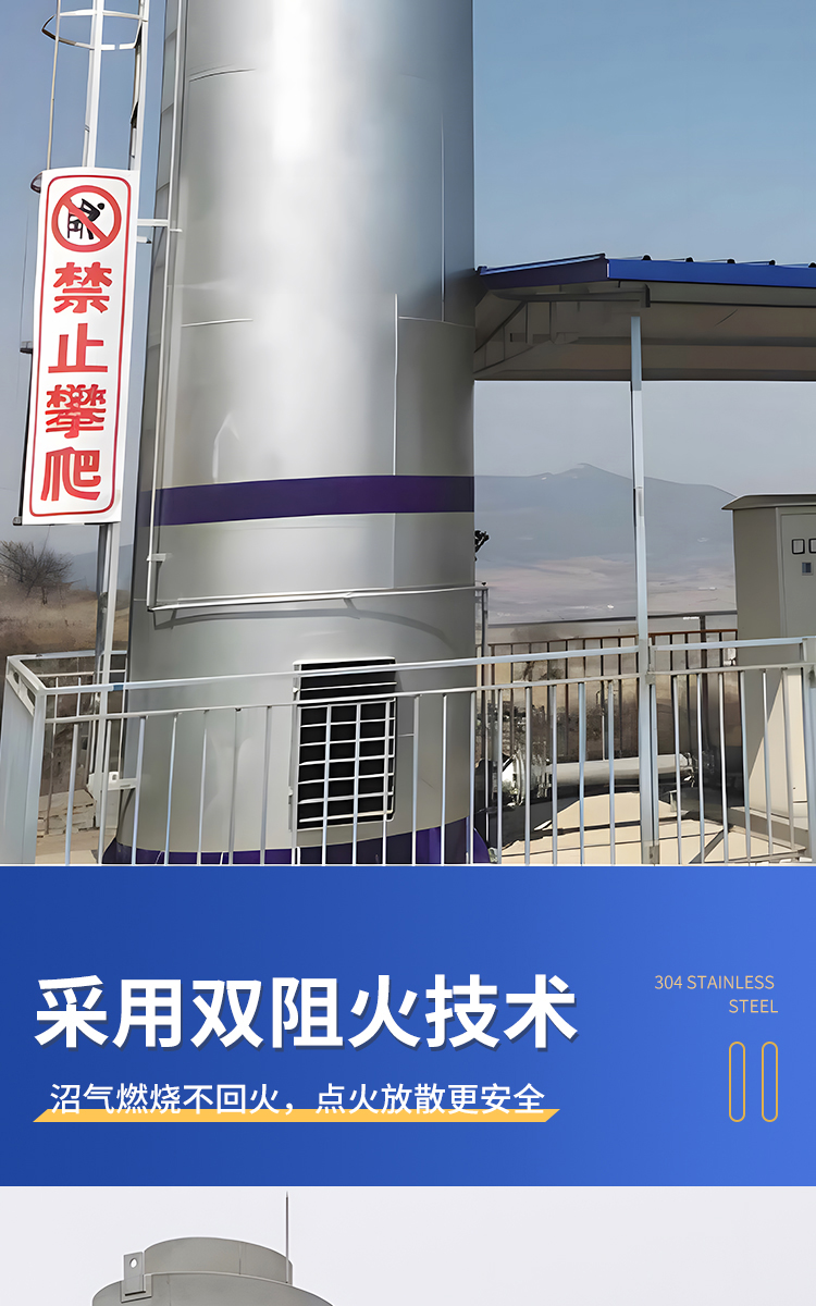 Landfill biogas torch Hongshuo breeding farm internal combustion biogas discharge equipment Garbage landfill biogas combustion torch