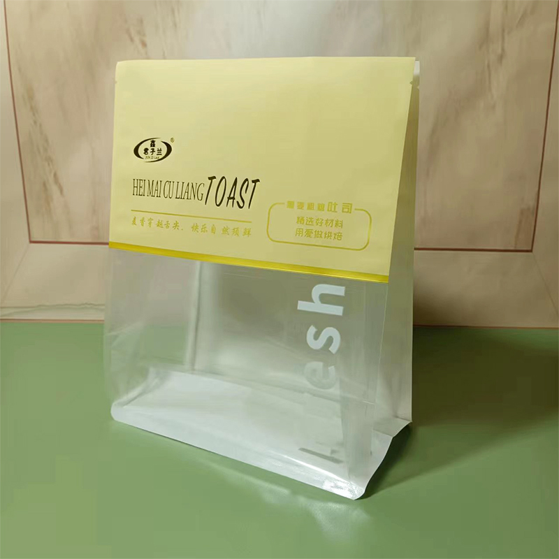 Toast window opening bag, transparent white kraft paper bag, baking food sealing bag, iron wire rolled edge sealing bread bag