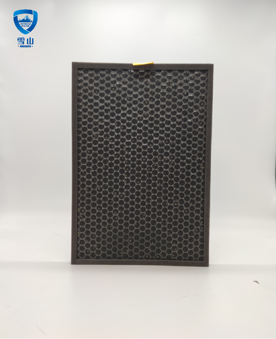 Activated carbon modified formaldehyde removal filter screen for odor treatment of exhaust gas filter cotton