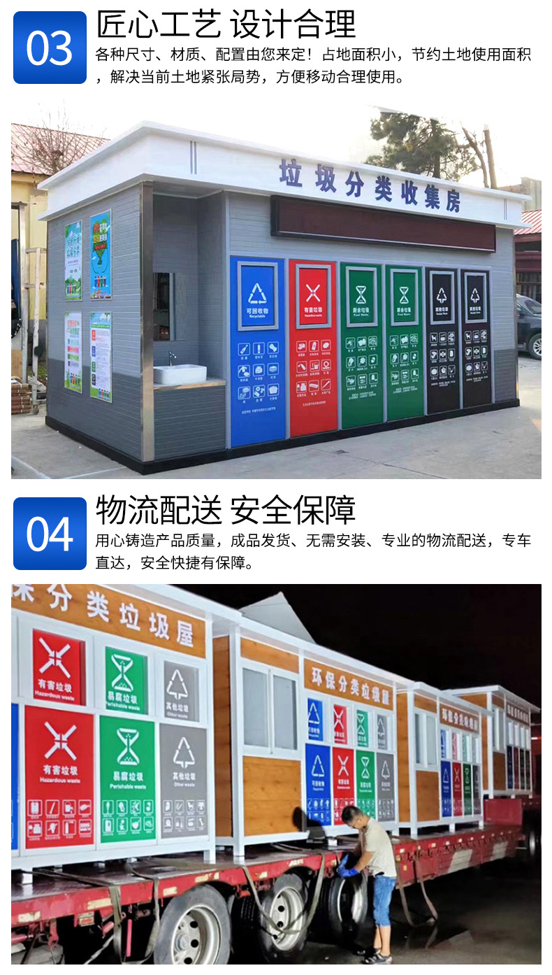 Qiruida Factory Garbage Room Sanitation Collection Booth Outdoor Community Intelligent Waste sorting Bin Domestic Garbage Posthouse