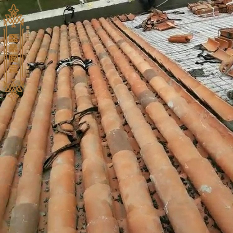 Spanish clay tile Chinese style long tube tile colored villa roof tile manufacturer Shenghao Ceramics