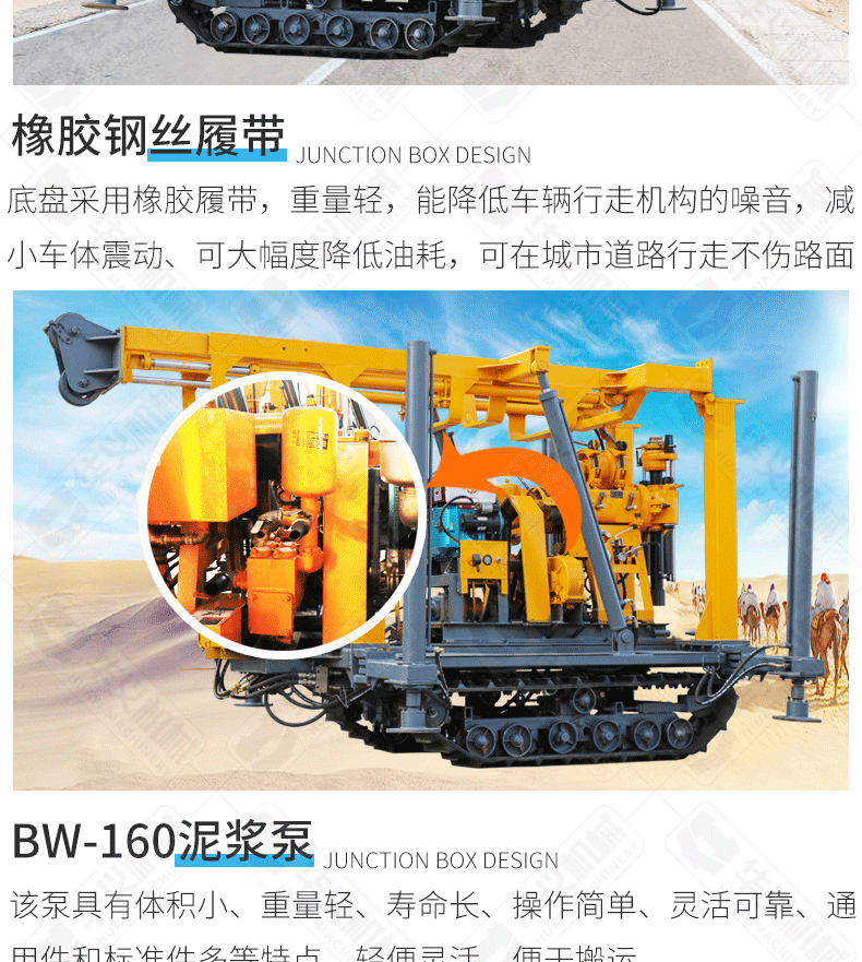 Huayi full hydraulic drilling rig, universal for all formations, 100 meters drilling, ultra fast speed, five adjustable gears