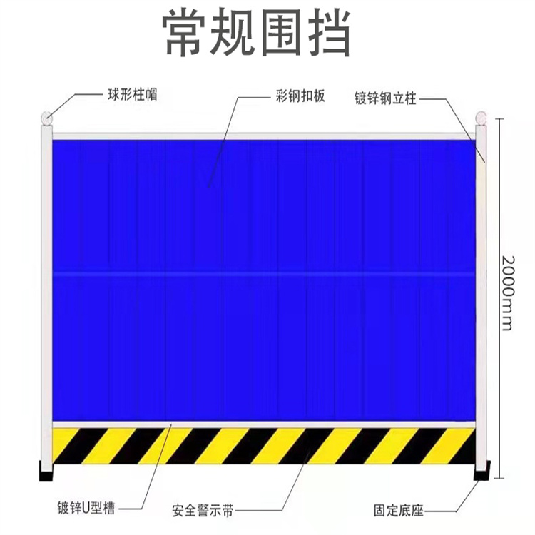 Municipal road color steel fence with small grass and green decoration construction is convenient, fast, and can be rented