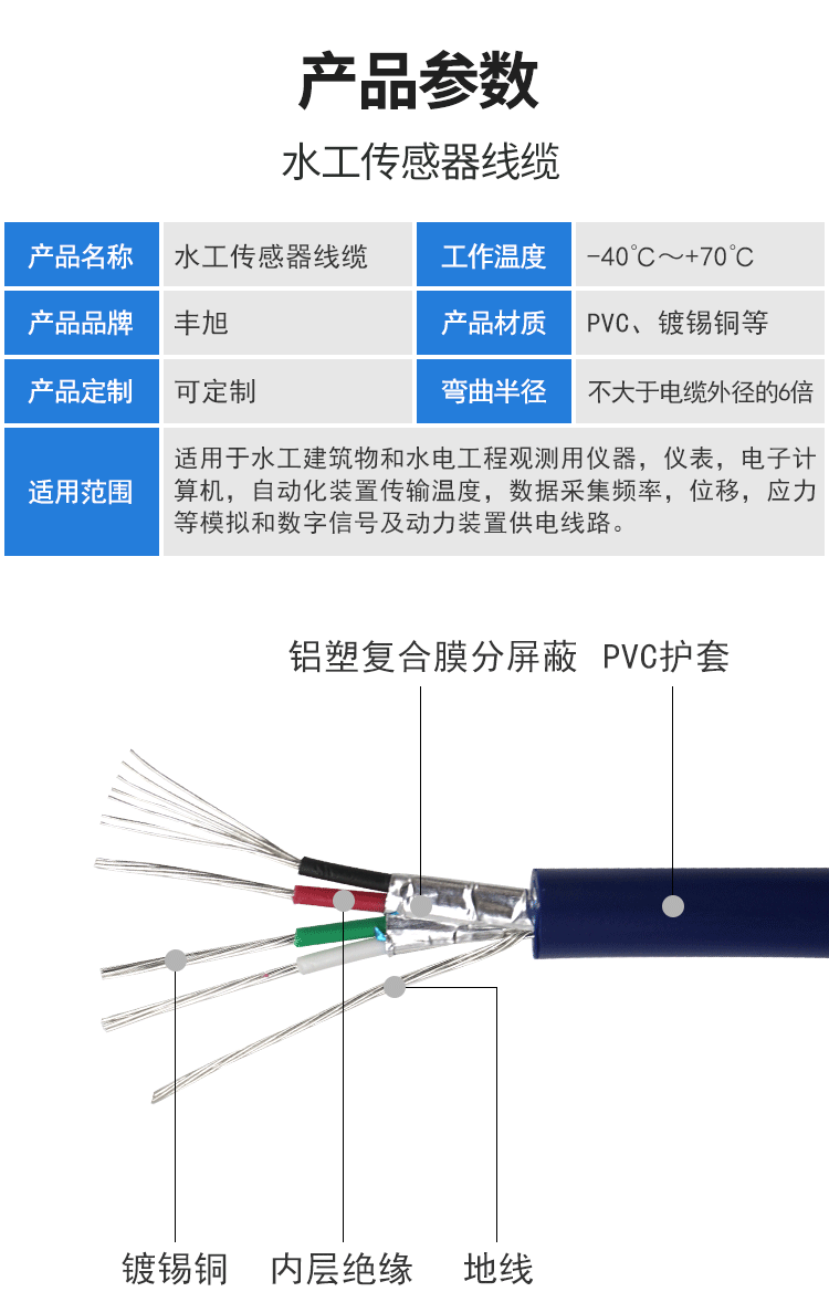 Fengxu Hydraulic Cable Sensor Shielded Wire Vibrating Wire Cable Automatic Transmission YSPT-4A4 * 035+1 * 0.3