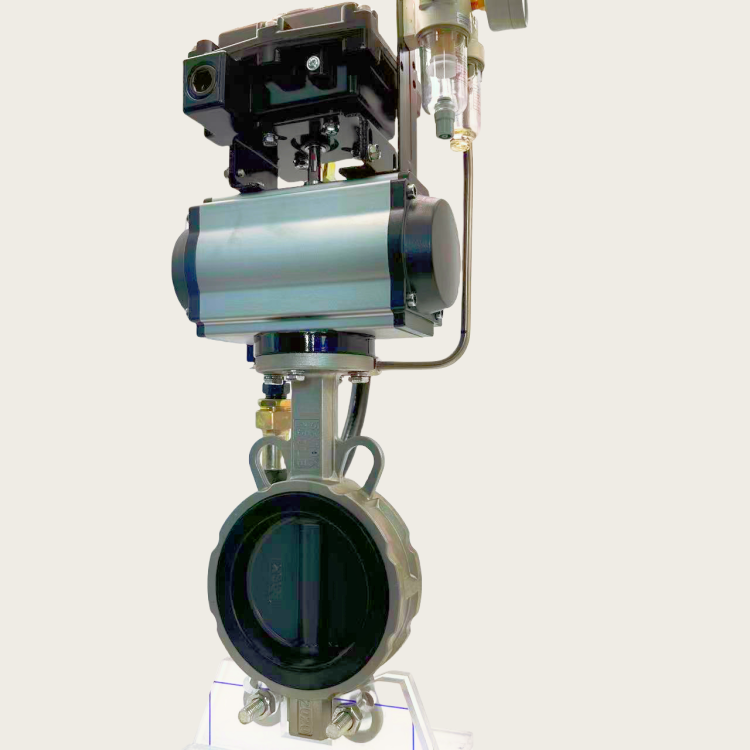 六和阀门D671X-16P不锈钢气动对夹蝶阀 定制 常压精装