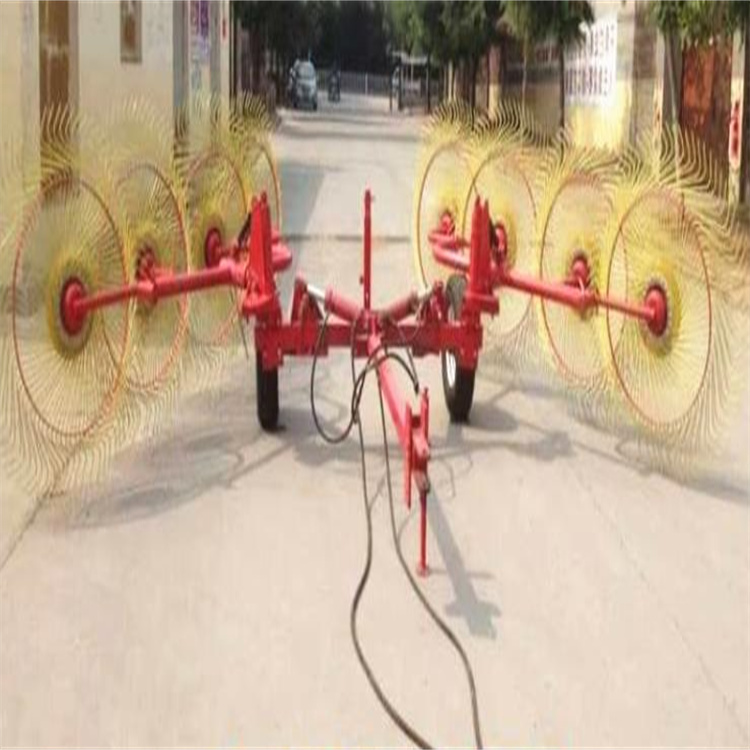 Rake Machinery 6-disc New Type Suspension Finger Disc Harvesting and Forage Straw Picker Round Bundling Machine