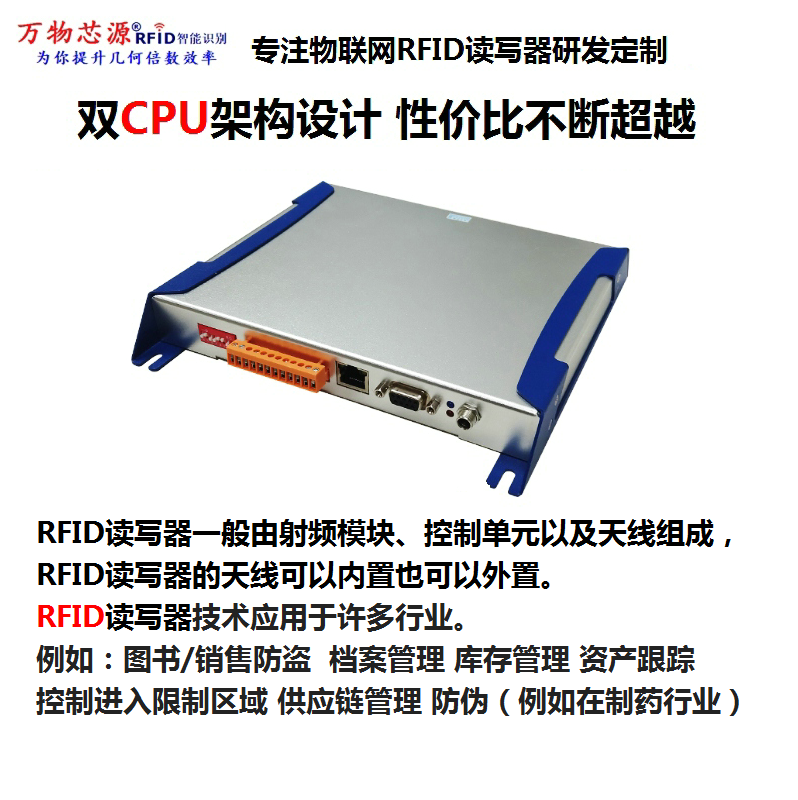 All Things Core Source Fixed UHF RFID Reader and Writer 4-Channel UHF Xie Frequency Electronic Label IoT