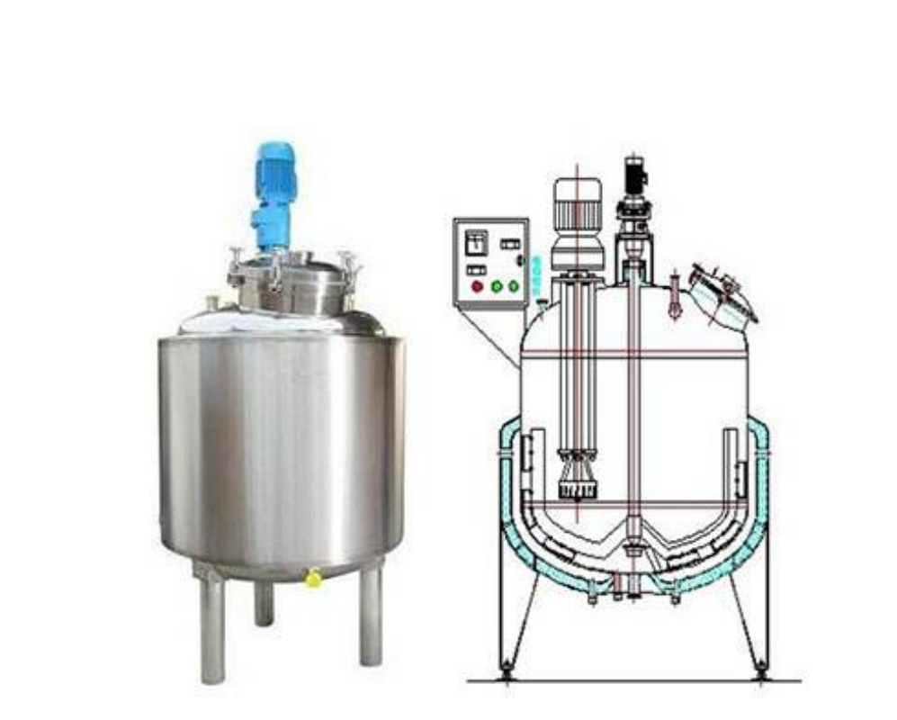 Stainless steel vacuum reactor steam heating electric heating coil type homogeneous high shear emulsification stirring tank