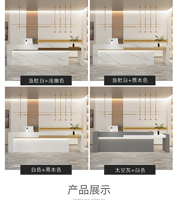 Furniture manufacturers produce reception desks, fashionable cash registers, painted minimalist modern front desk office consultation tables, customized