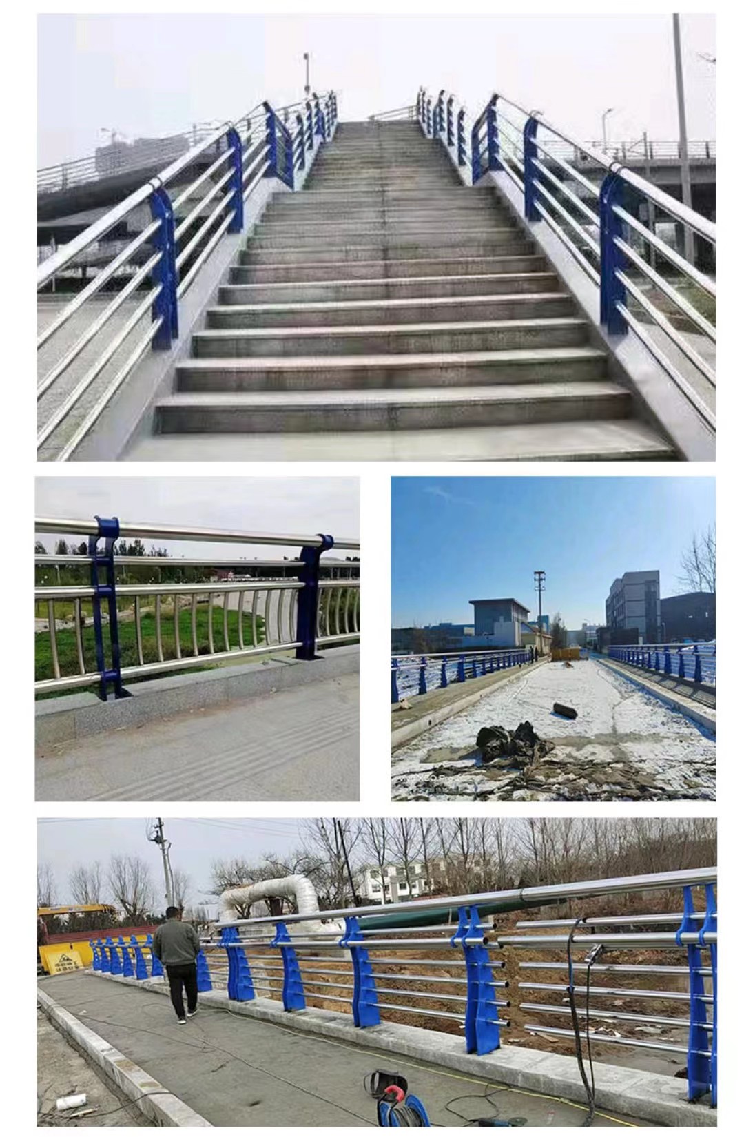 Bridge lighting anti-collision guardrail, SS grade highway protective guardrail on both sides, customized according to drawings