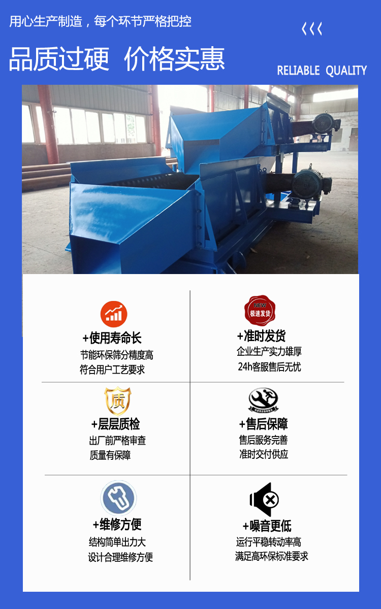 Spiral screen dry and wet coal for screening and grading without clogging of sieve holes, with high penetration rate