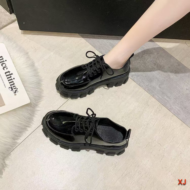 Small leather shoes, women's thick soles, 2023, new autumn British college style lace up single shoes, women's muffin soles, women's shoes wholesale