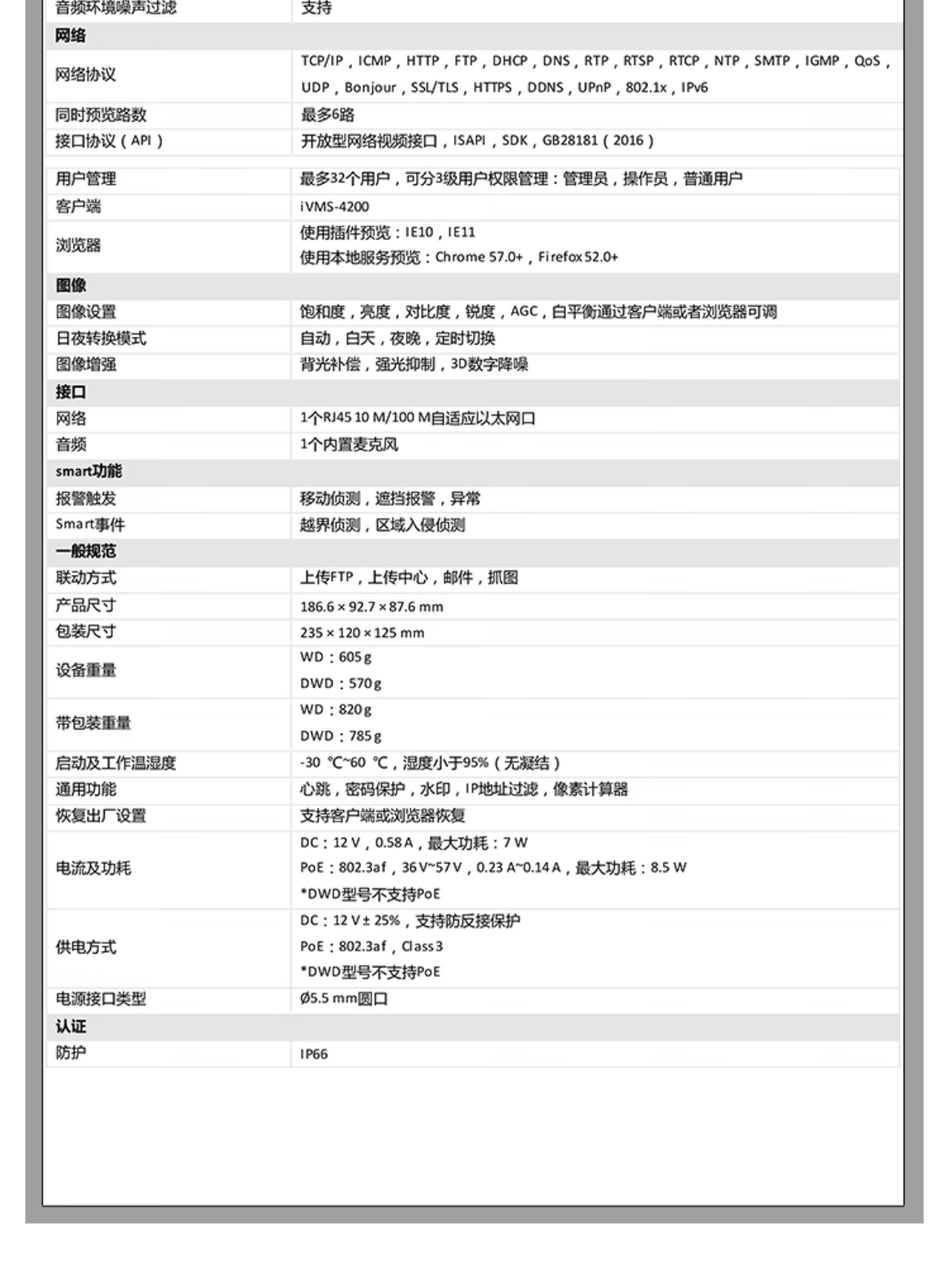 Haikang surveillance camera 6 million ultra high definition full color POE power supply DS-2CD3T66WDV3-L