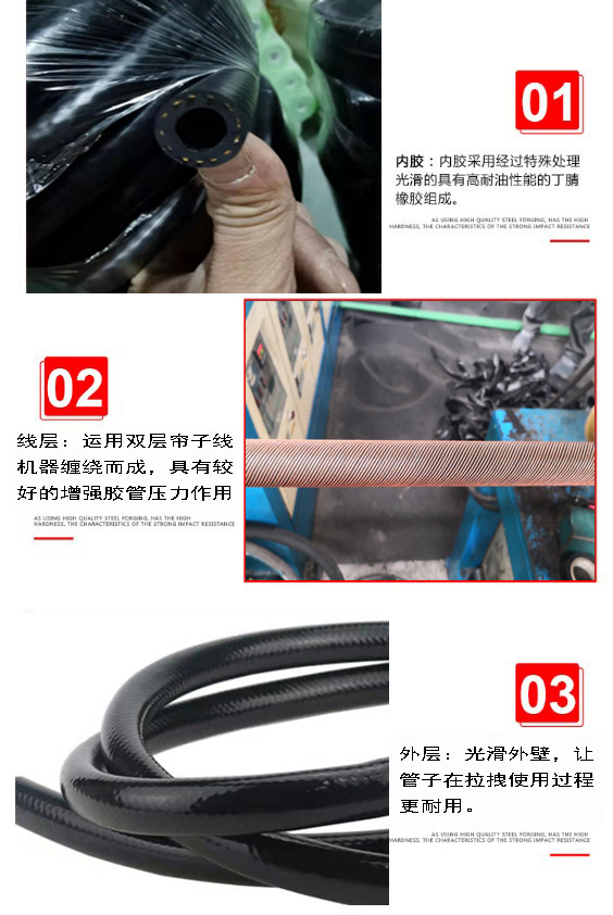 Automotive smooth rubber pipes, hoses, water pipes, explosion-proof, wear-resistant, and high-temperature resistant 4 points and 6 points, plus high pressure and oil pipes