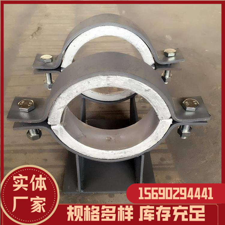 Supply of chemical pipeline saddle type pipe support, large diameter welded fixed pipeline saddle type support, container support