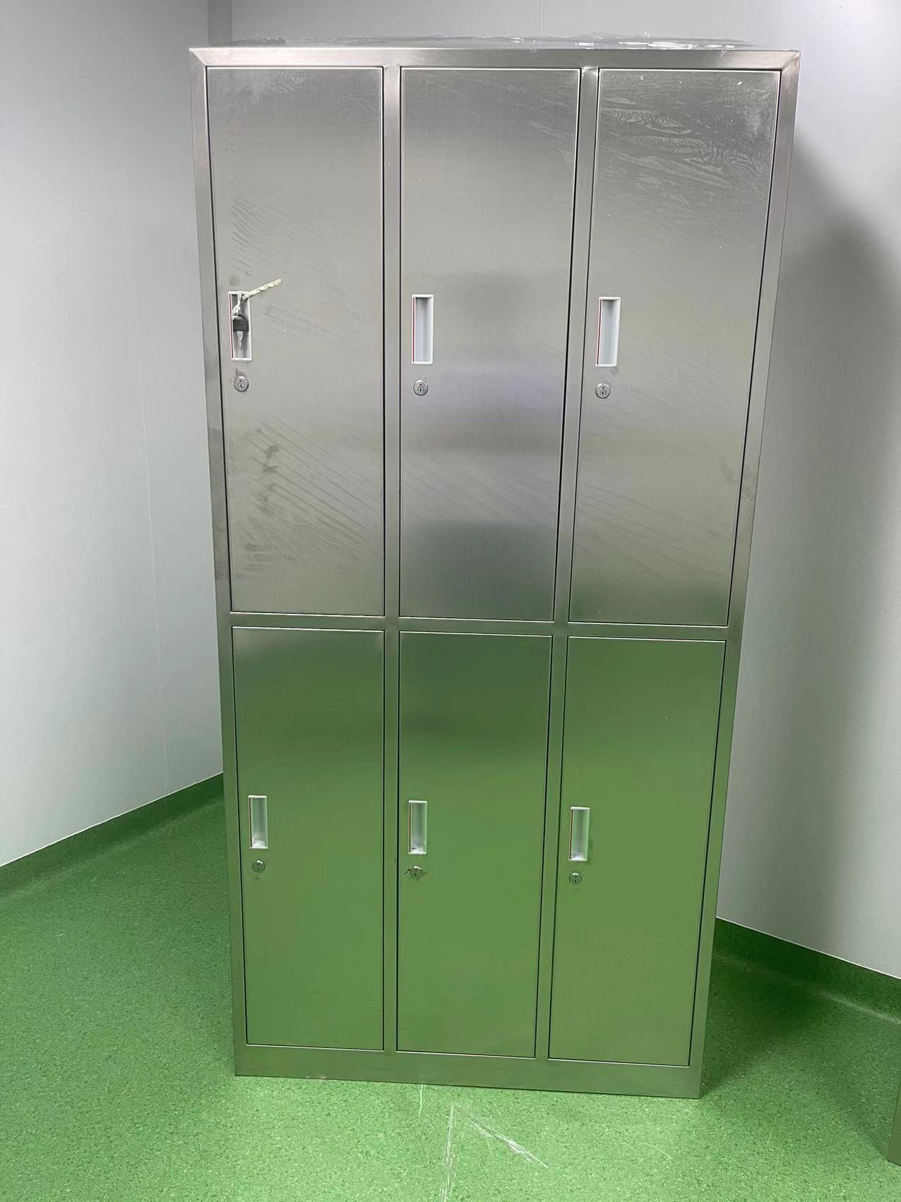 Stainless steel wardrobe, 4 doors, 6 doors, personal belongings cabinet, Xufei thickened SUS304 steel plate product customization