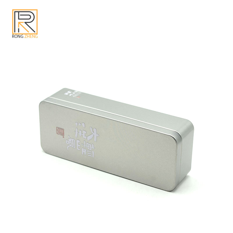 Customized rectangular metal box gift packaging box with inner stopper cover for tinplate tea from the source manufacturer