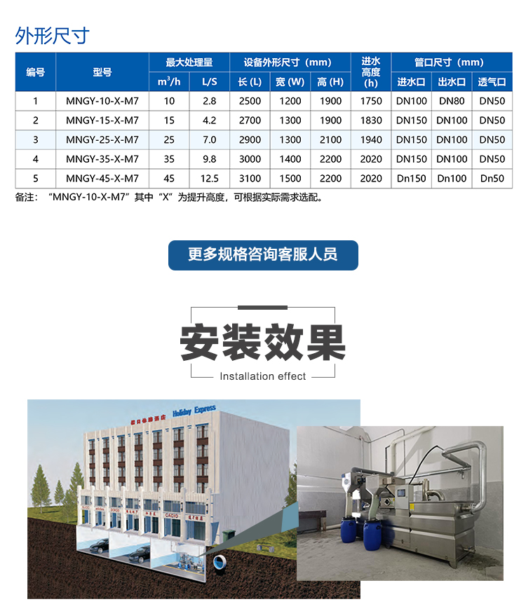 Automatic oil and slag removal gravity type stainless steel product oil separation tank, restaurant kitchen, hotel oil and water separator